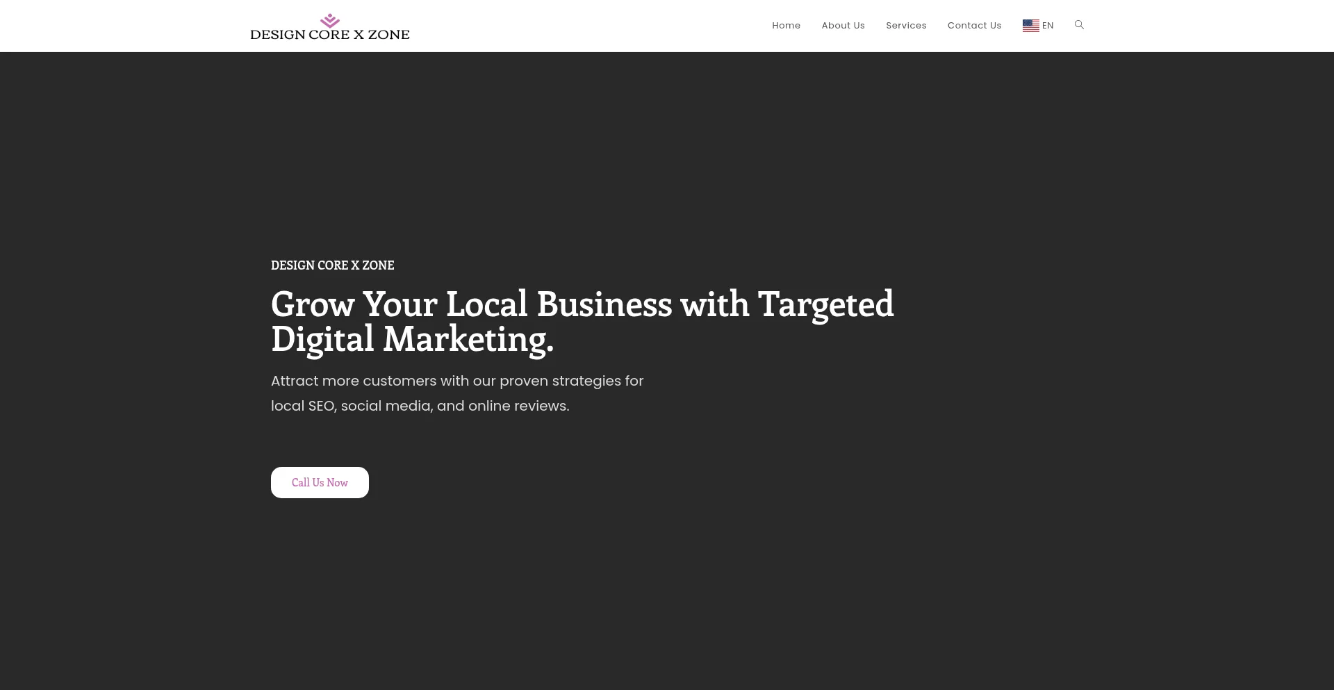 Website screenshot of Designcoreexzon.com
