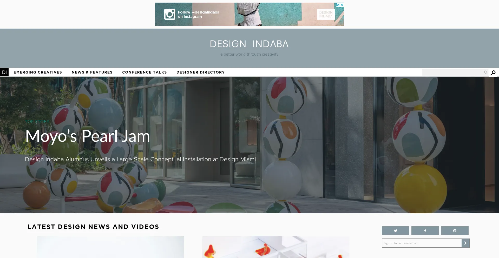 Website screenshot of Designindaba.com