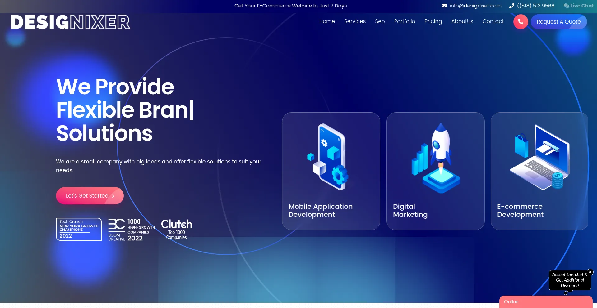 Website screenshot of Designixer.com