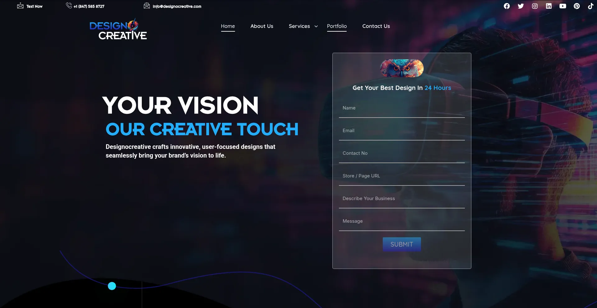 Website screenshot of Designocreative.com