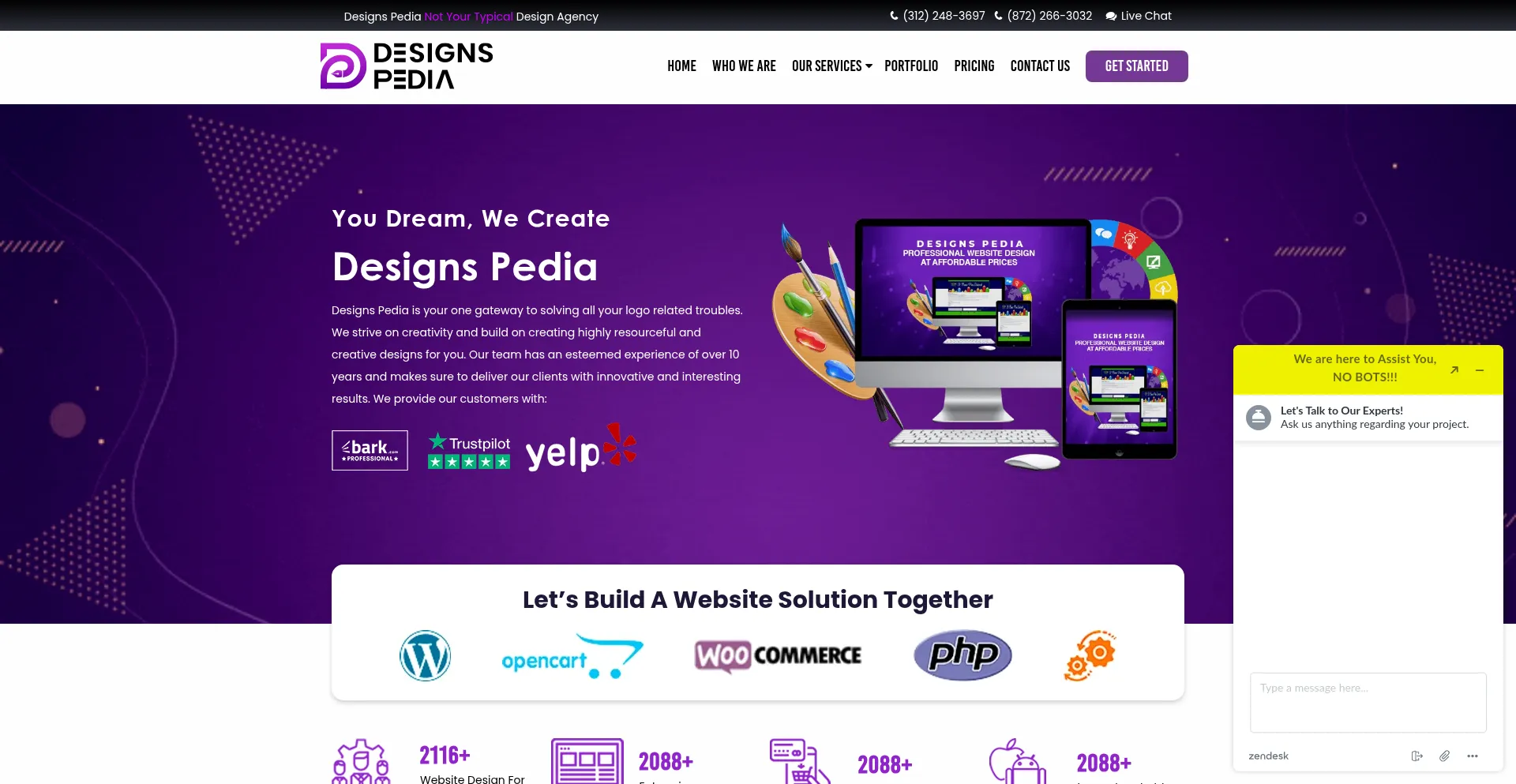 Website screenshot of Designspedia.com