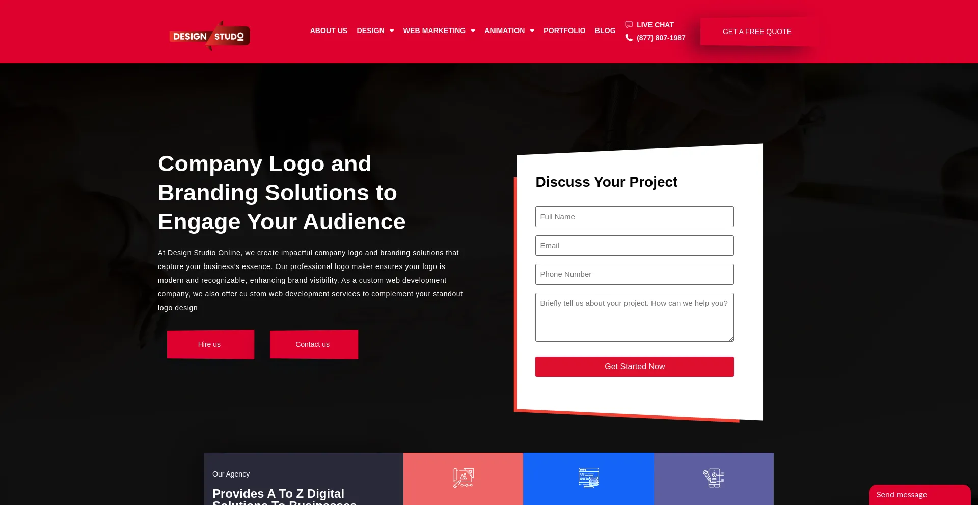Website screenshot of Designstudioonline.com