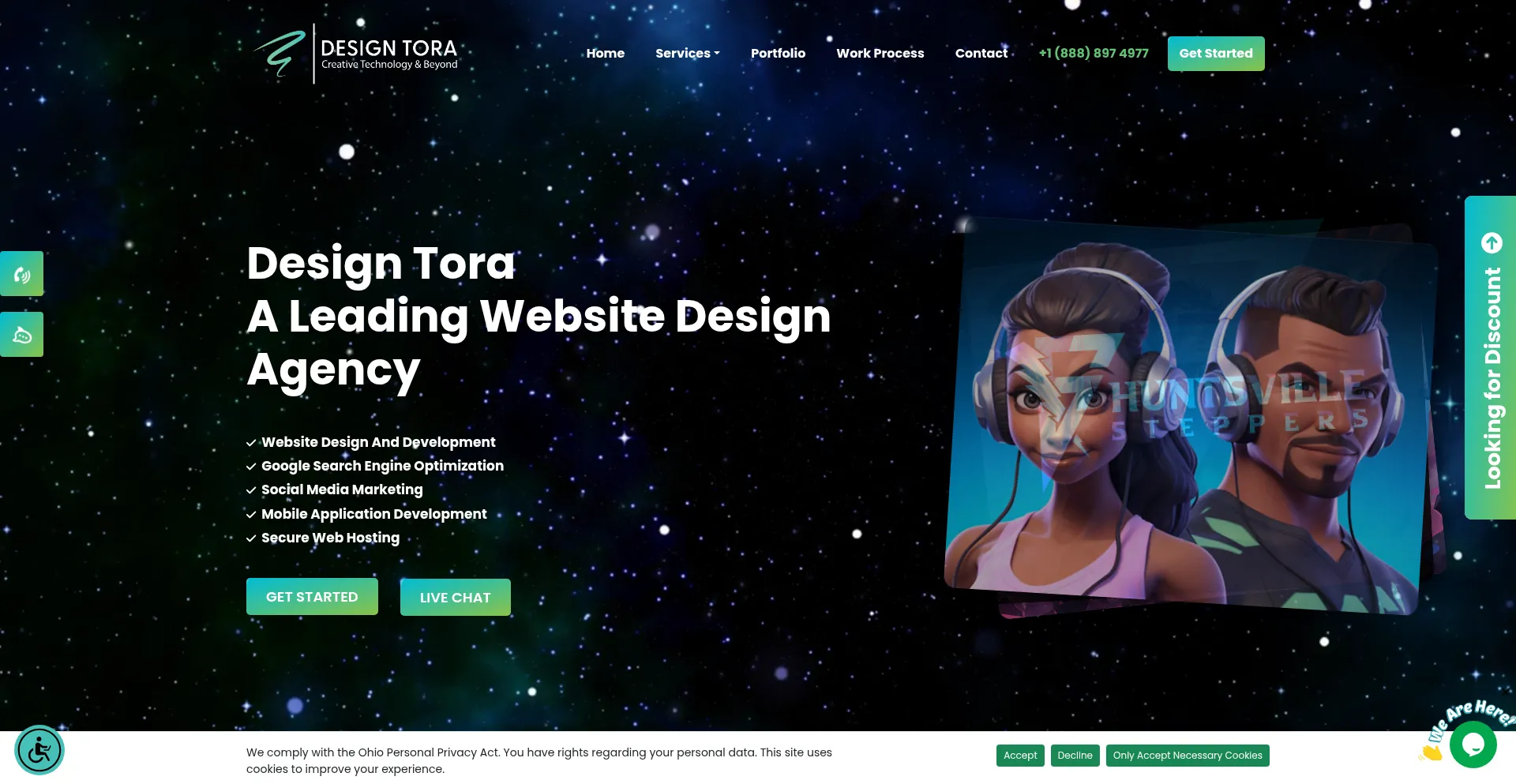 Website screenshot of Designtora.com