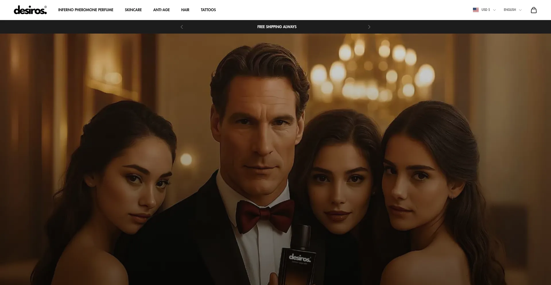 Website screenshot of Desiros.me