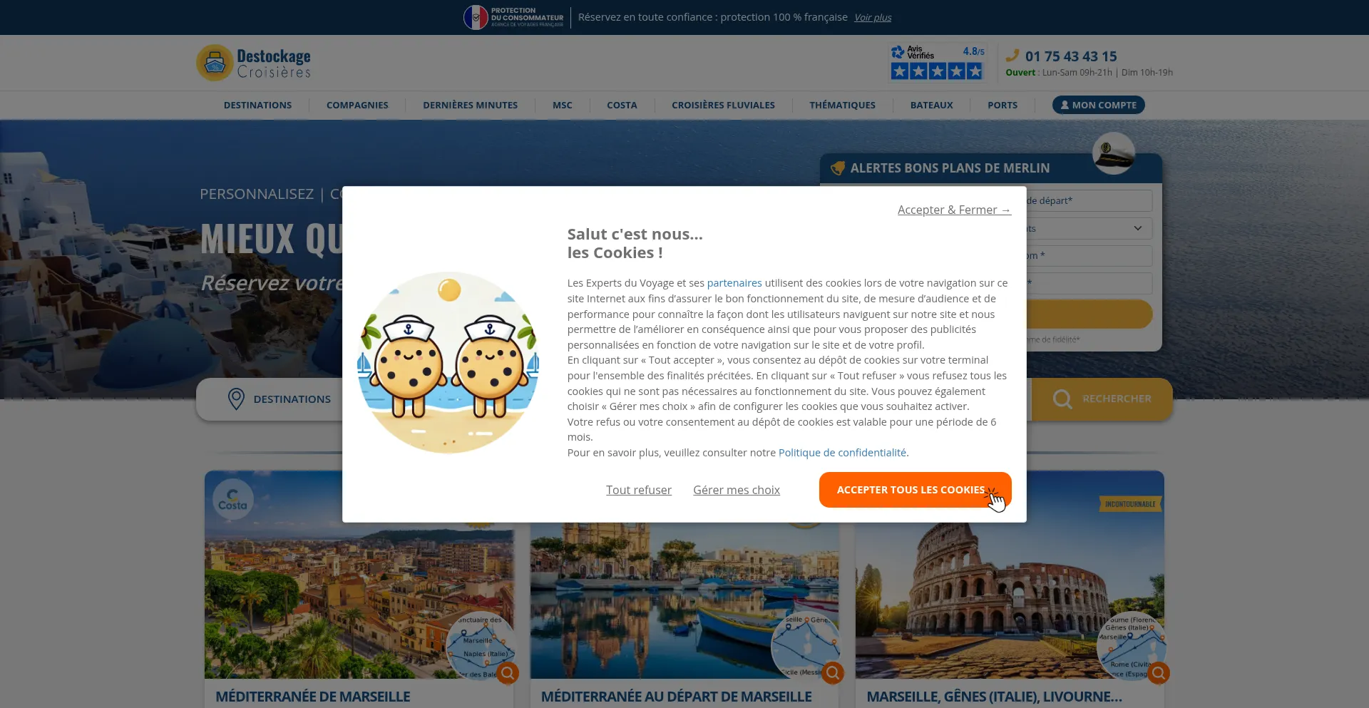Destockagecroisieres.fr Screenshot