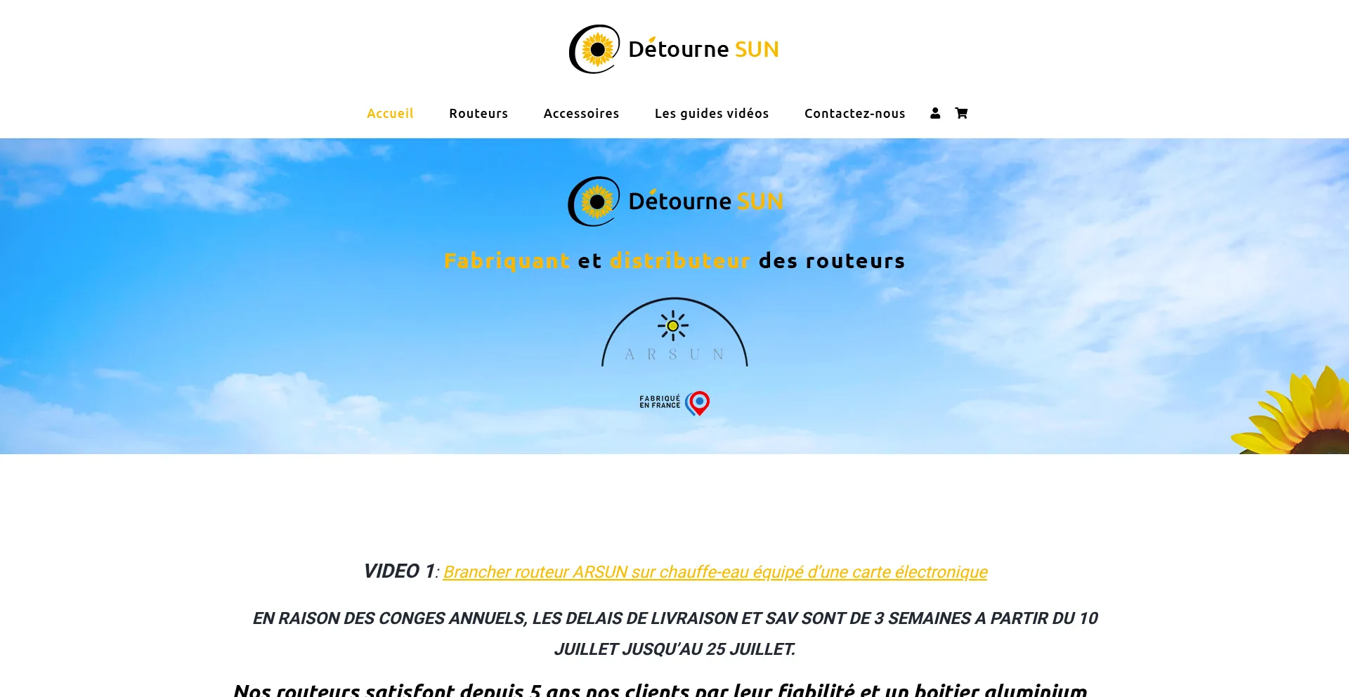 Website screenshot of Detournesun.fr