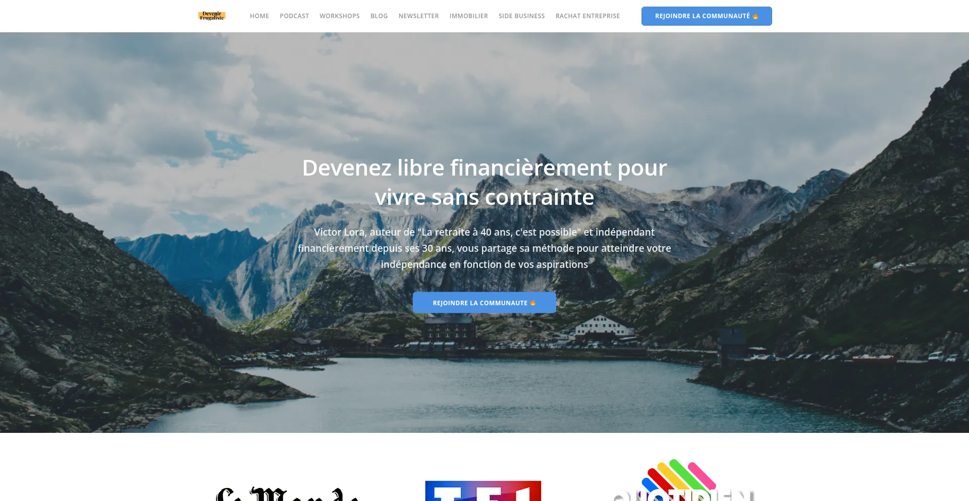 Website screenshot of Devenirfrugaliste.com