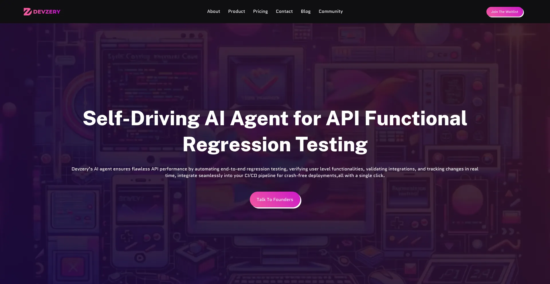 Website screenshot of Devzery.com