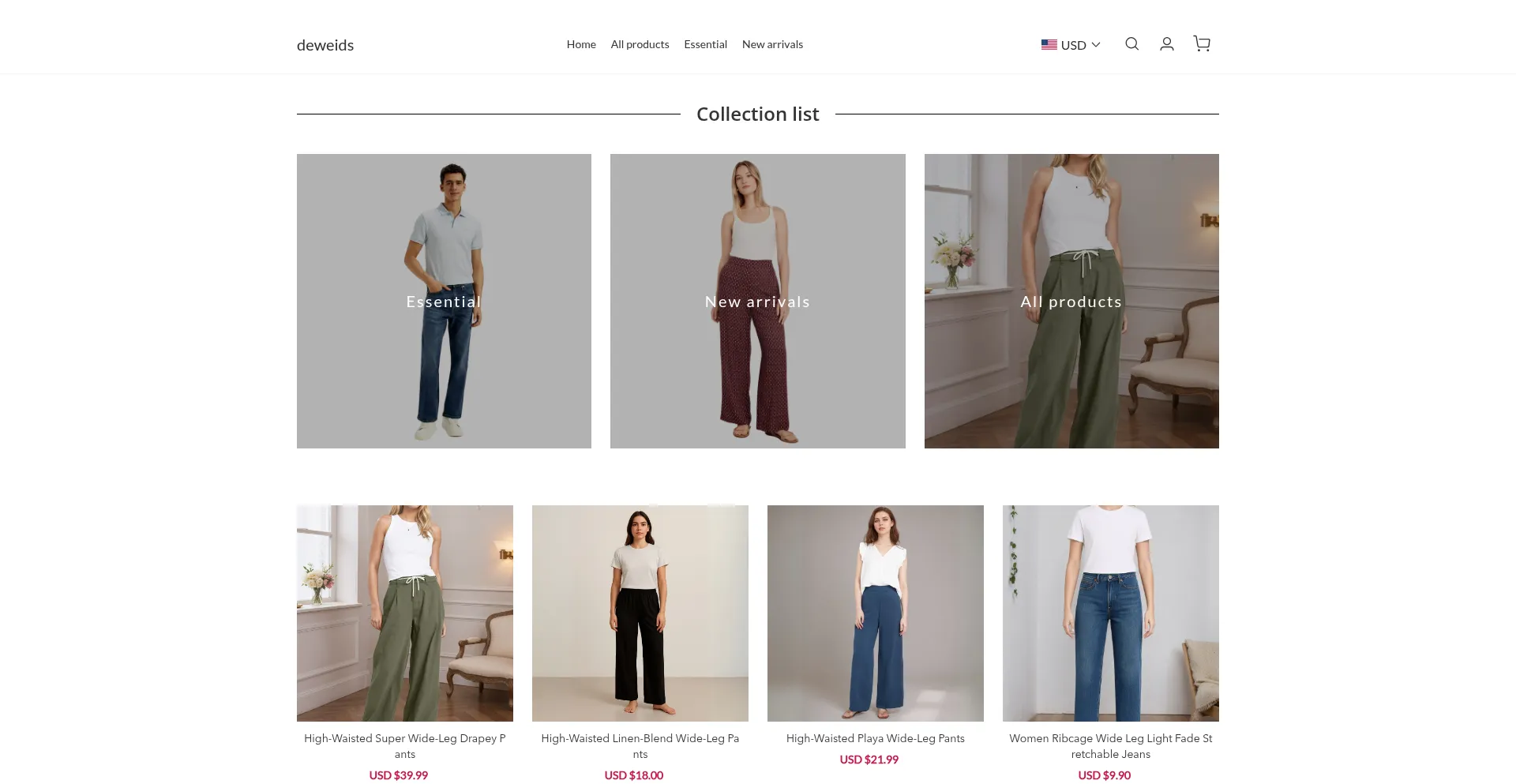 Website screenshot of Deweids.com