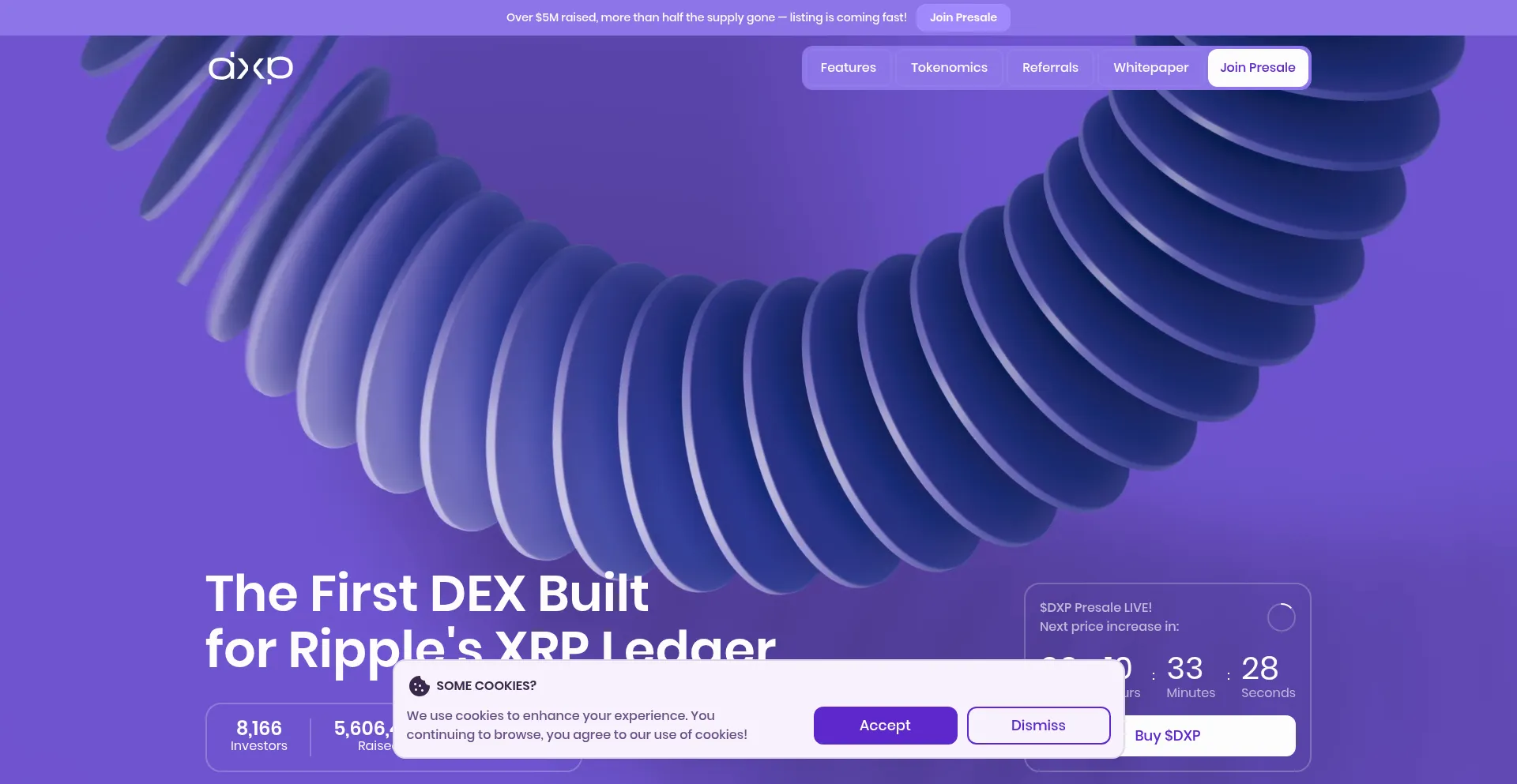 Website screenshot of Dex1rp.org