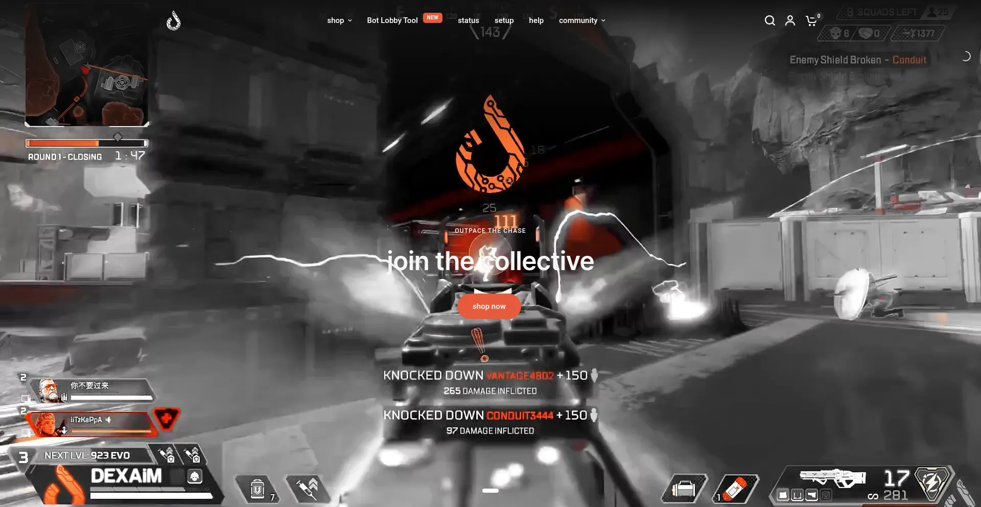Website screenshot of Dexa.im