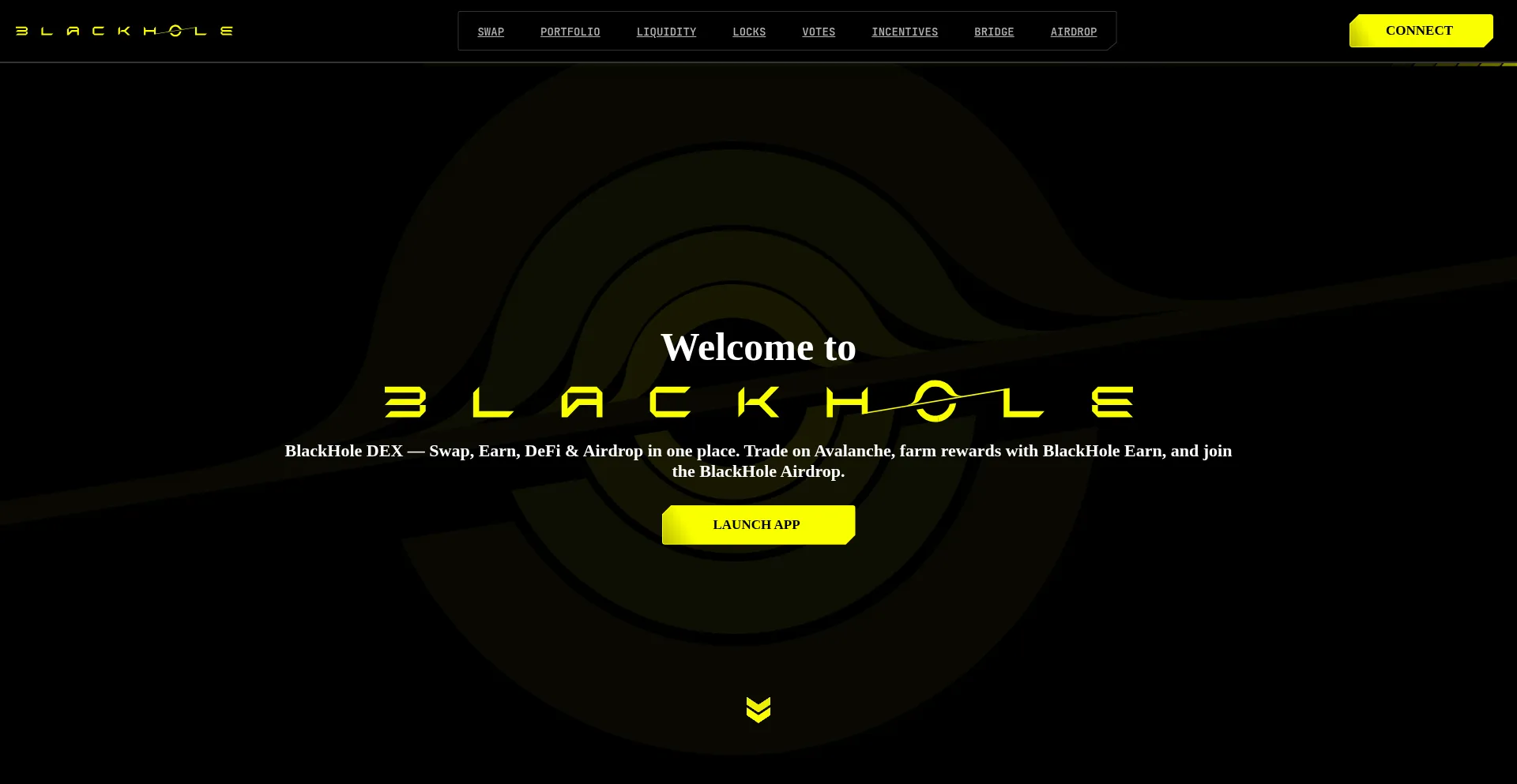 Website screenshot of Dexblackhole.xyz