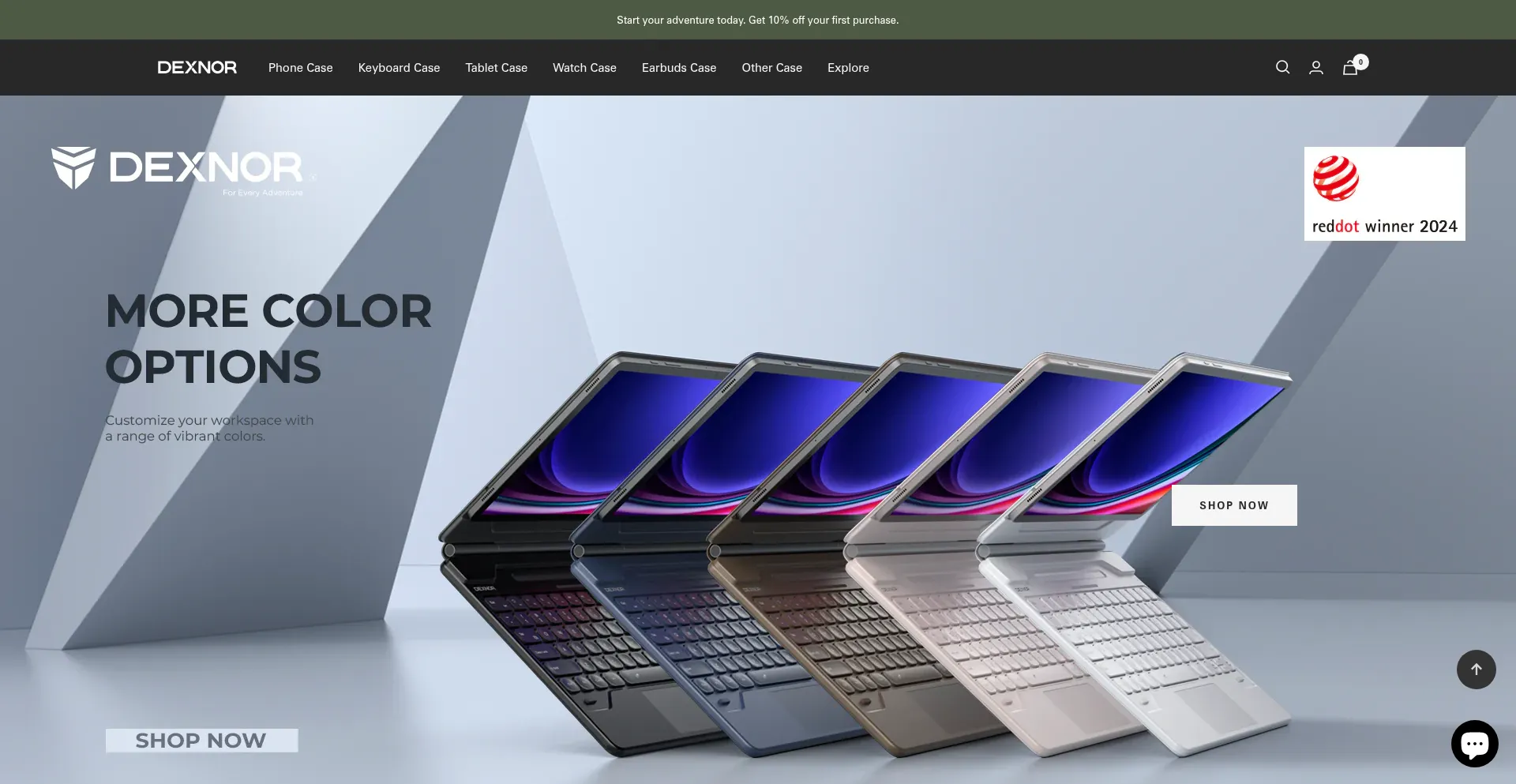 Website screenshot of Dexnorcase.com