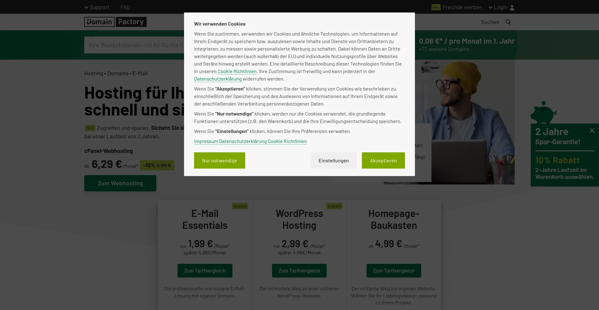 Website screenshot of Df.de