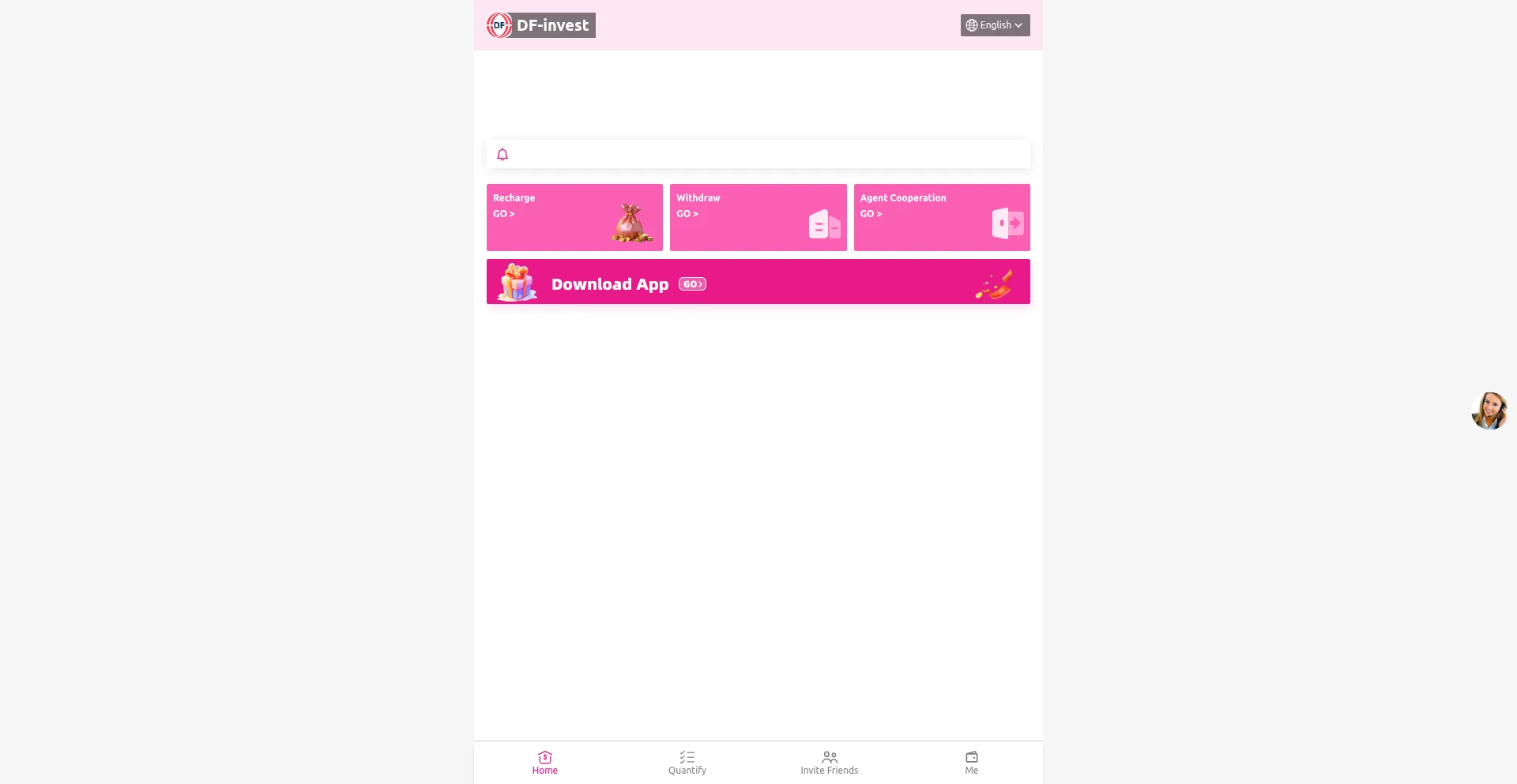 Website screenshot of Df-invest.vip