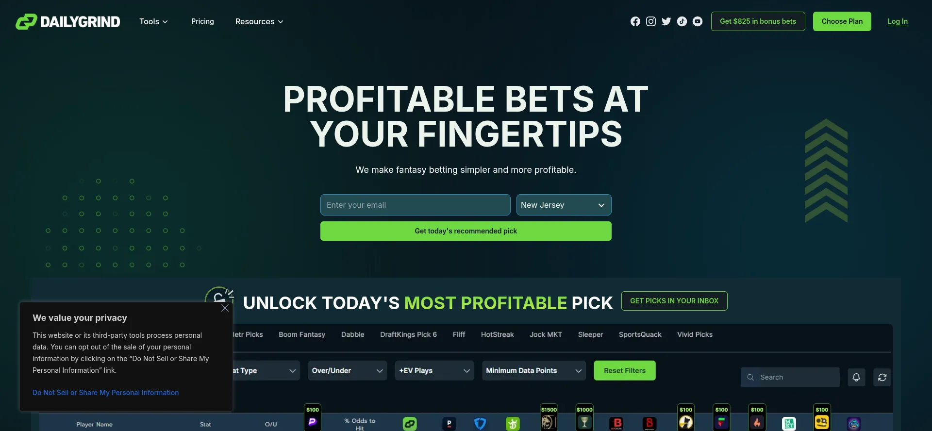 Website screenshot of Dgfantasy.com