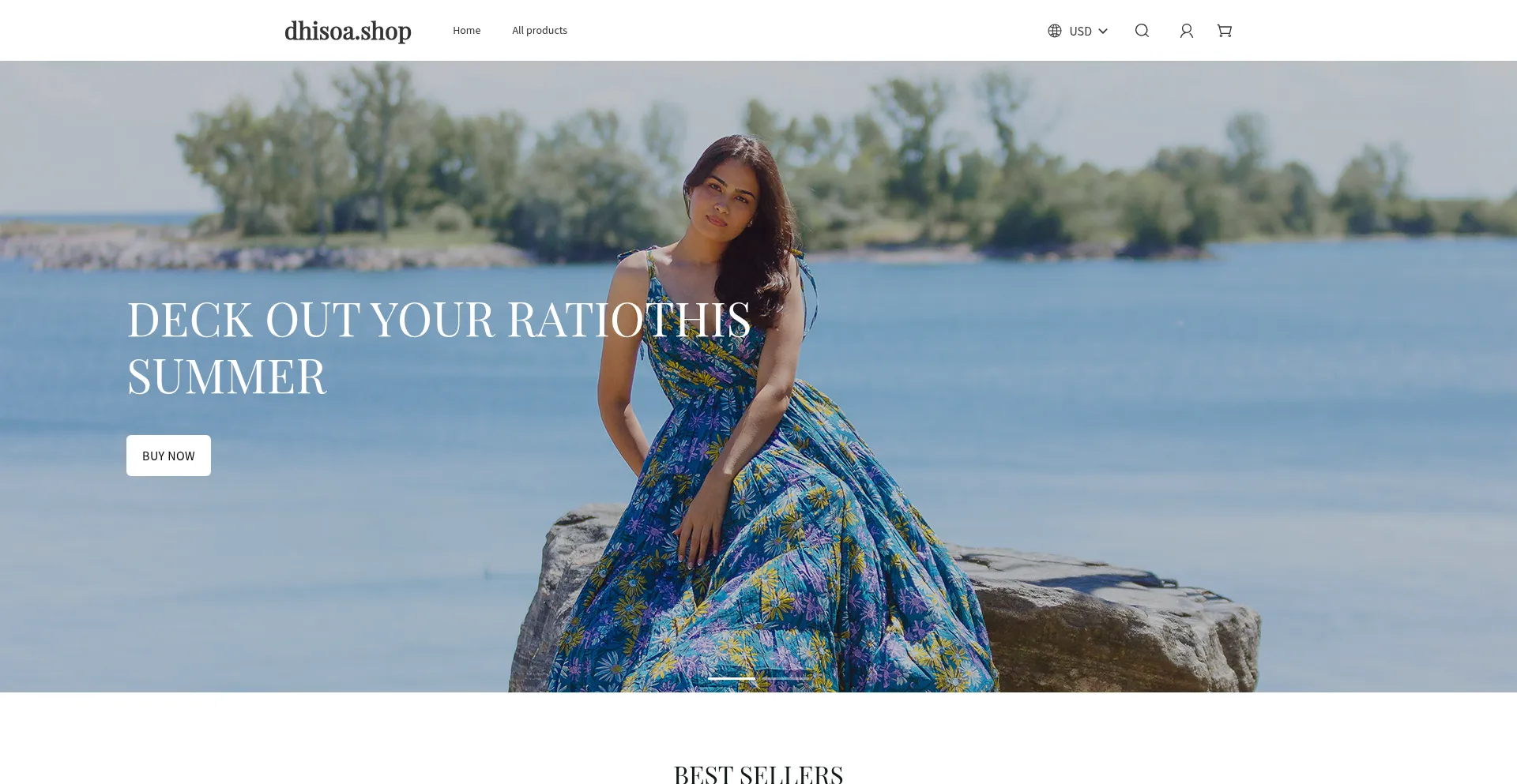 Website screenshot of Dhisoa.shop