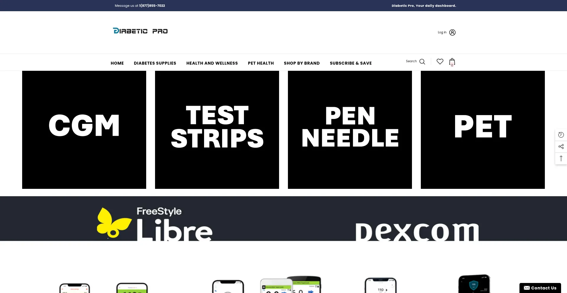 Website screenshot of Diabeticpro.com