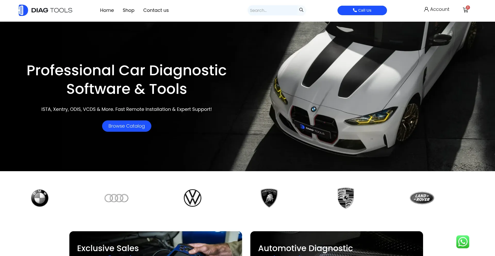 Website screenshot of Diag-tools.com