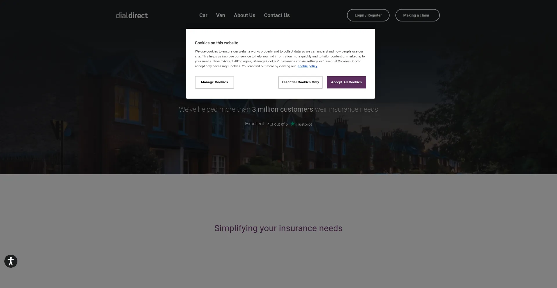 Dialdirect.co.uk Screenshot