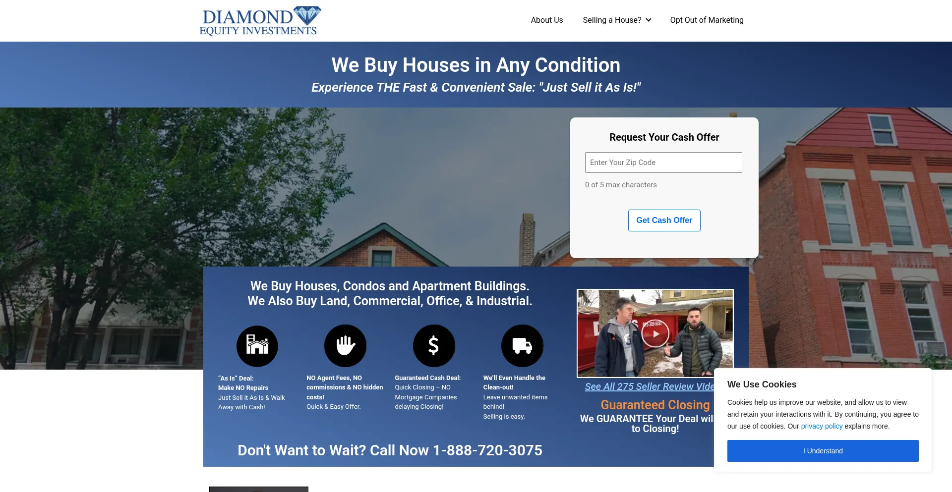 Website screenshot of Diamondequity.com