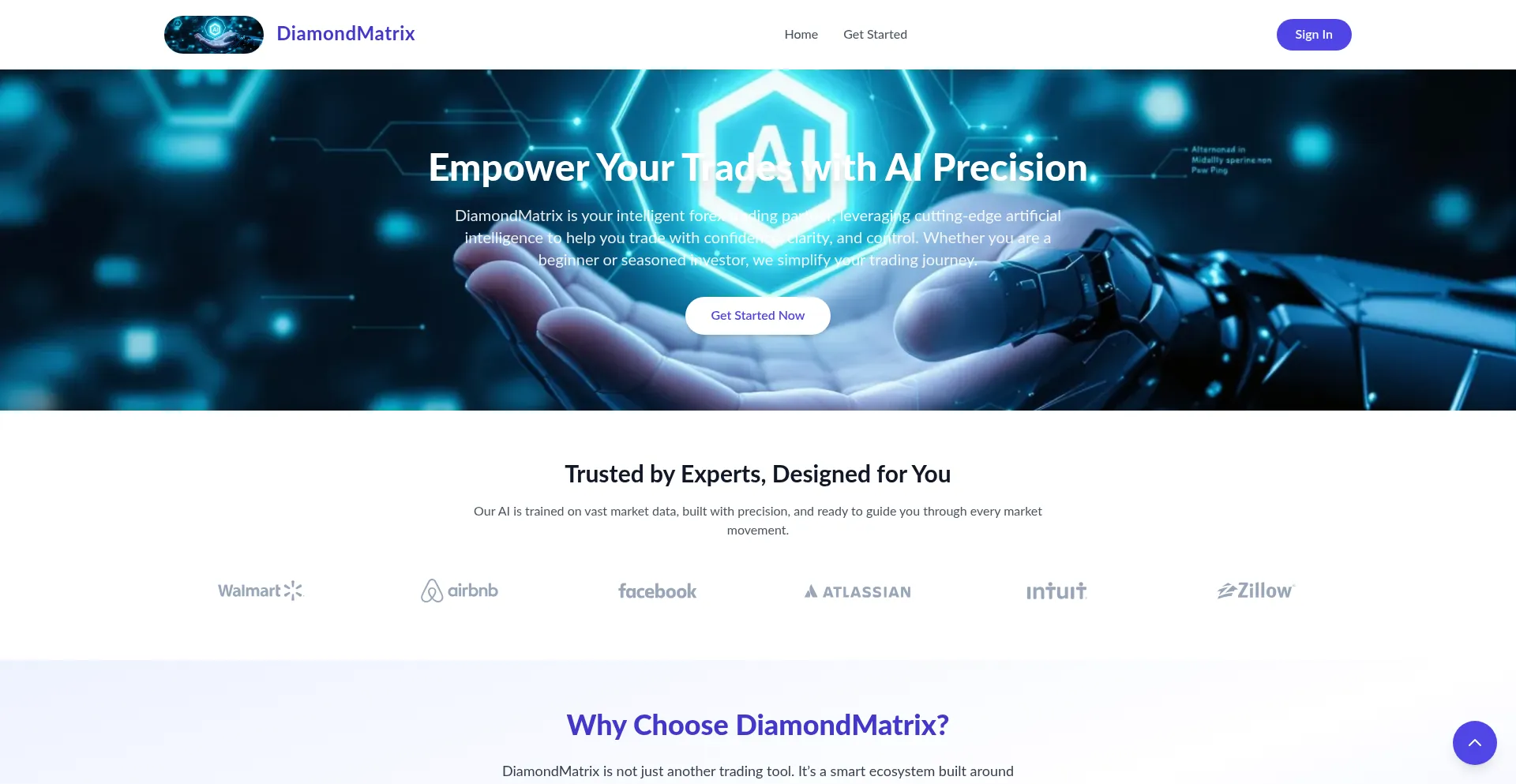 Website screenshot of Diamondmatrixhub.com