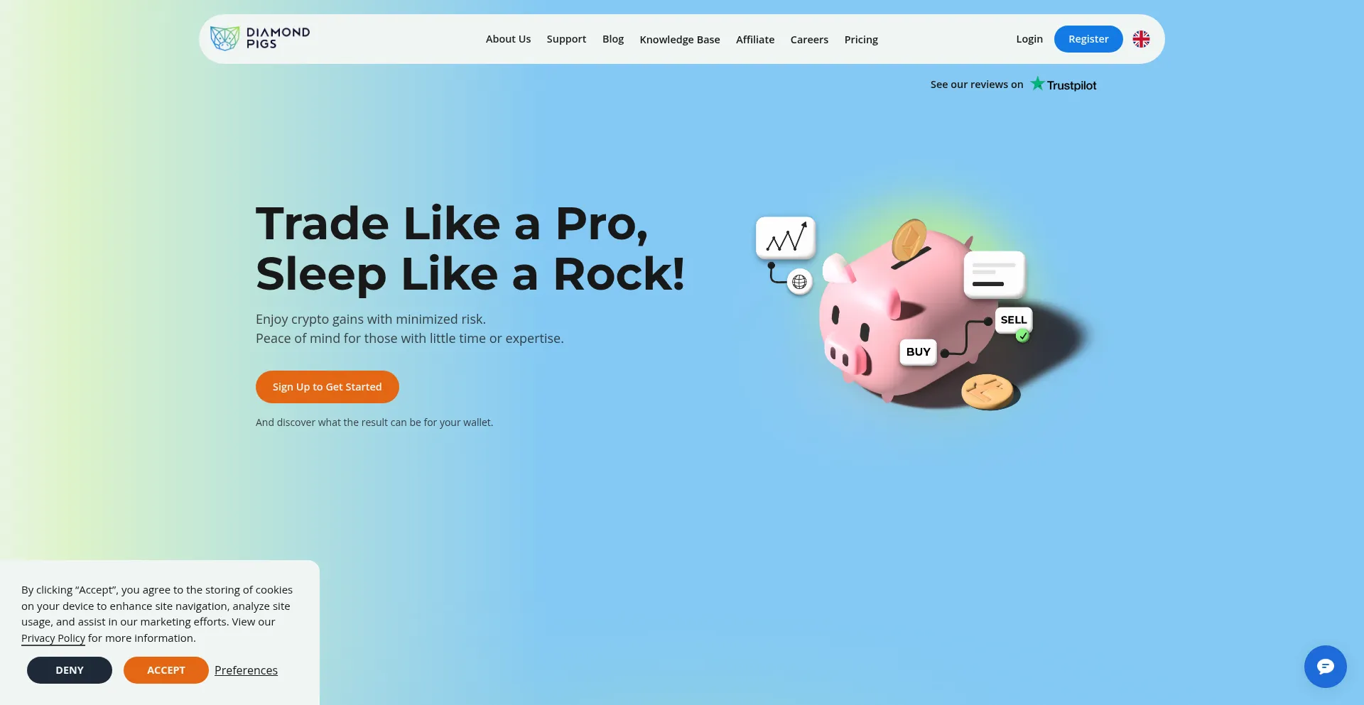 Website screenshot of Diamondpigs.com