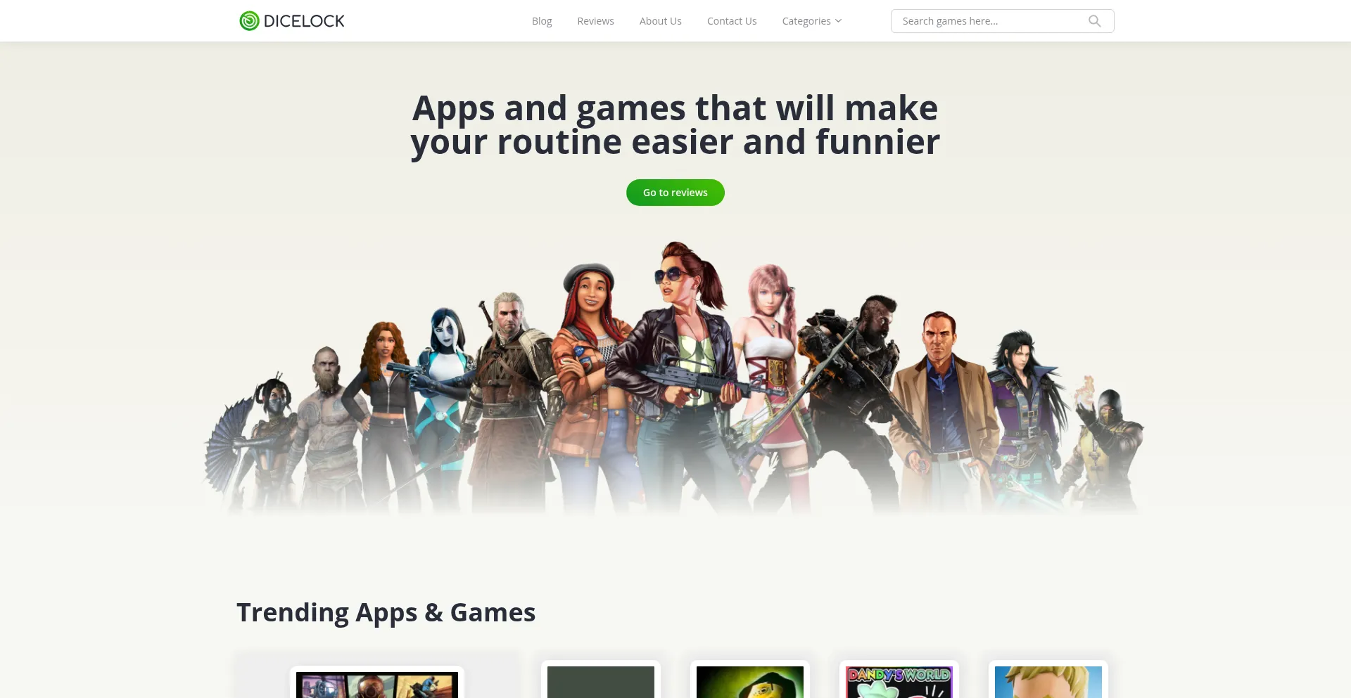 Website screenshot of Dicelock.org