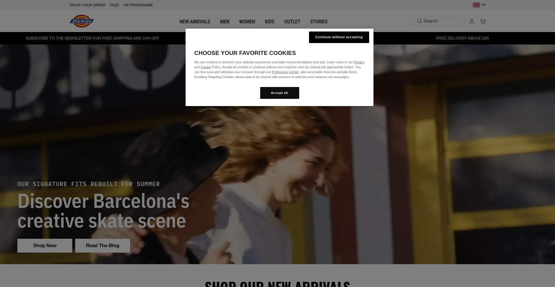Website screenshot of Dickieslife.com