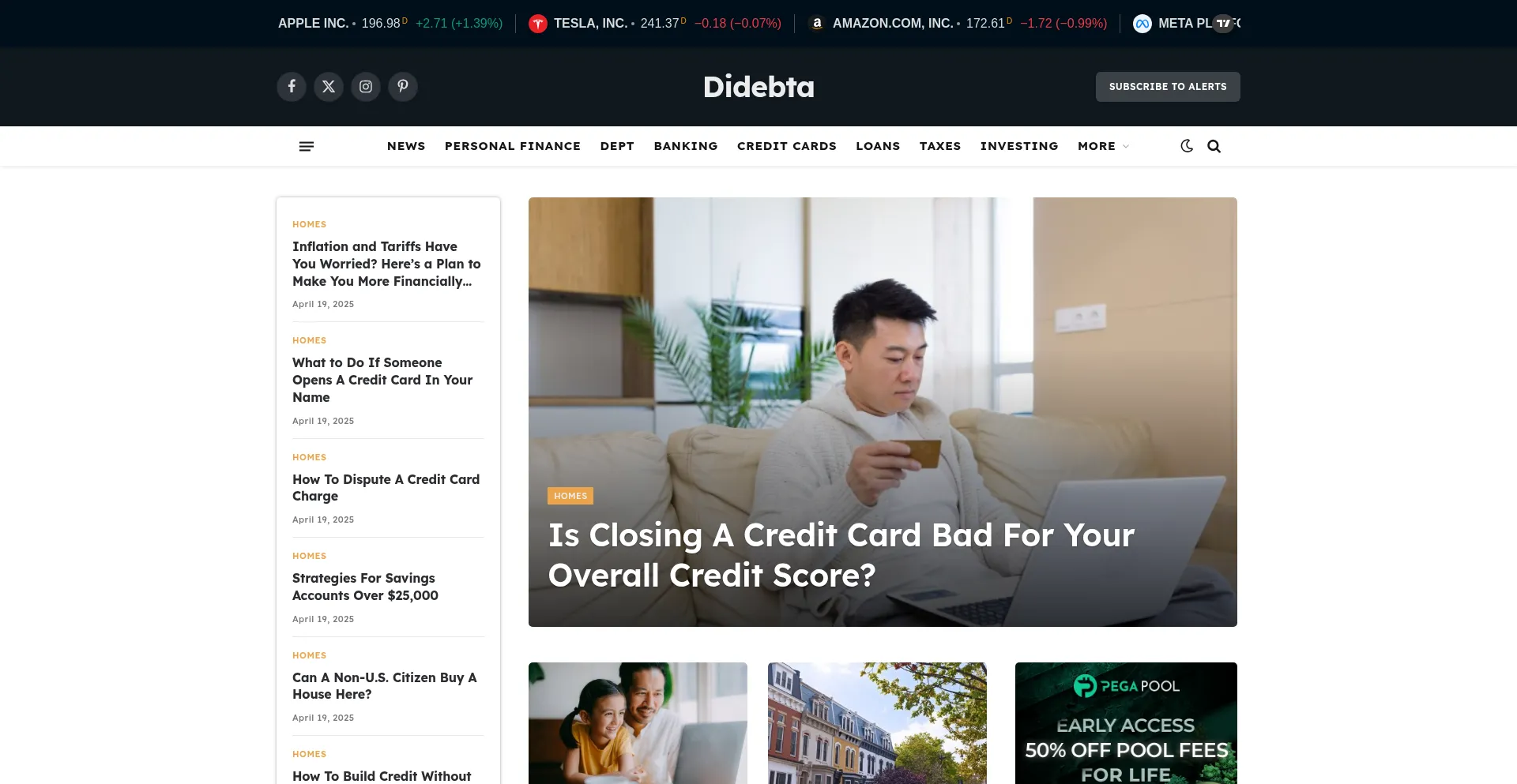Website screenshot of Didebta.com