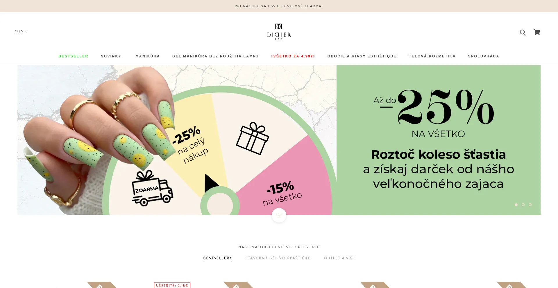 Website screenshot of Didier-lab.sk
