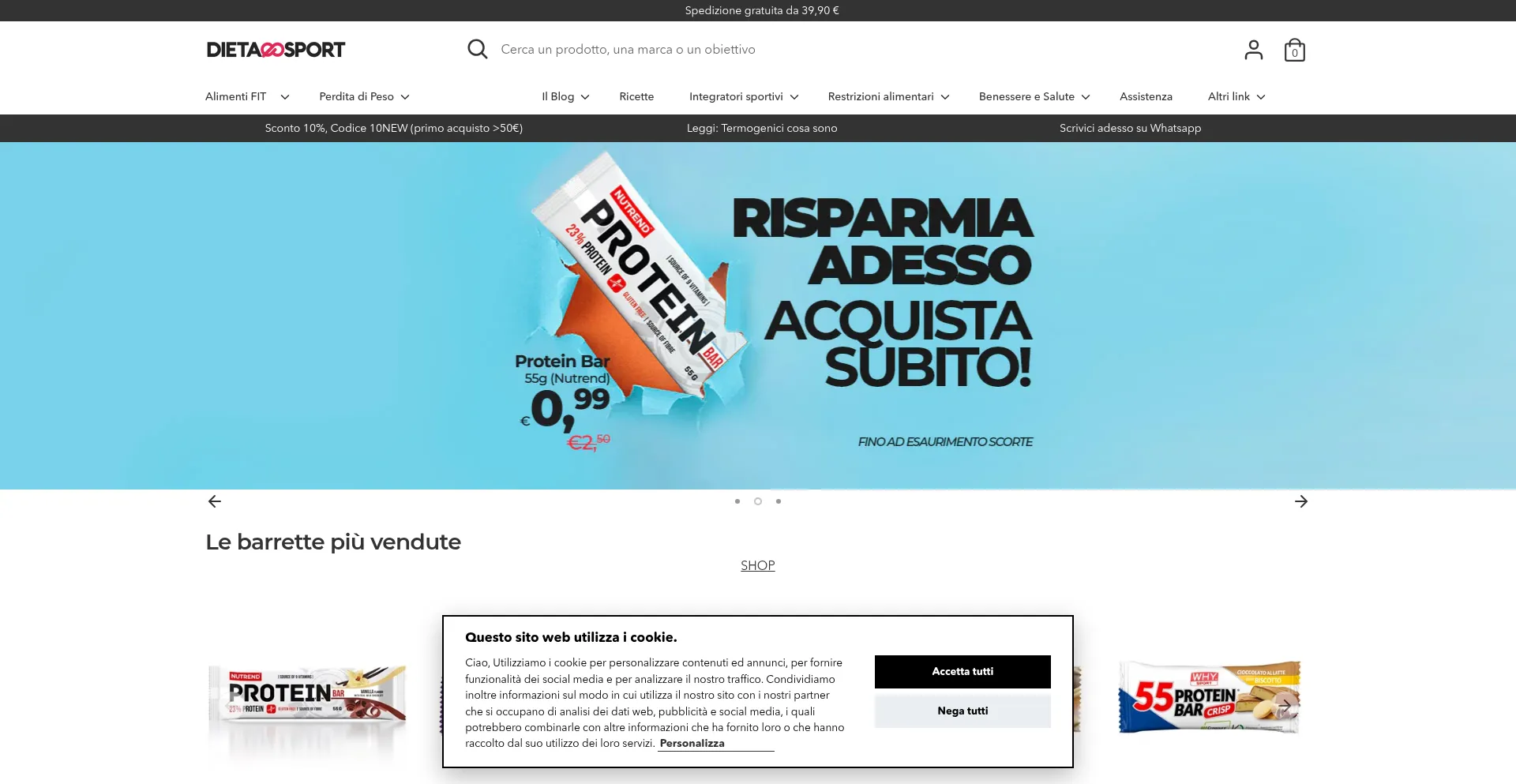 Website screenshot of Dietaesport.com