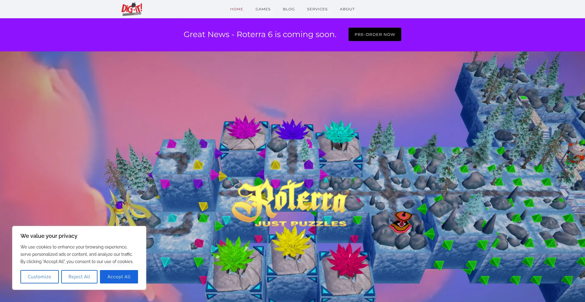 Website screenshot of Dig-itgames.com
