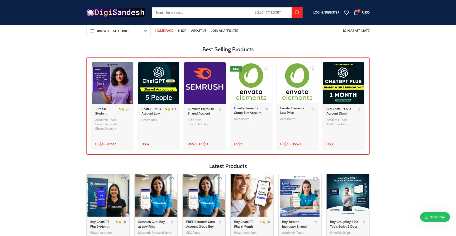 Digisandesh.com Screenshot