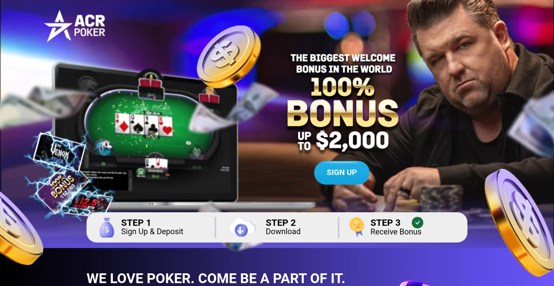 Website screenshot of Digital.acrpoker.eu