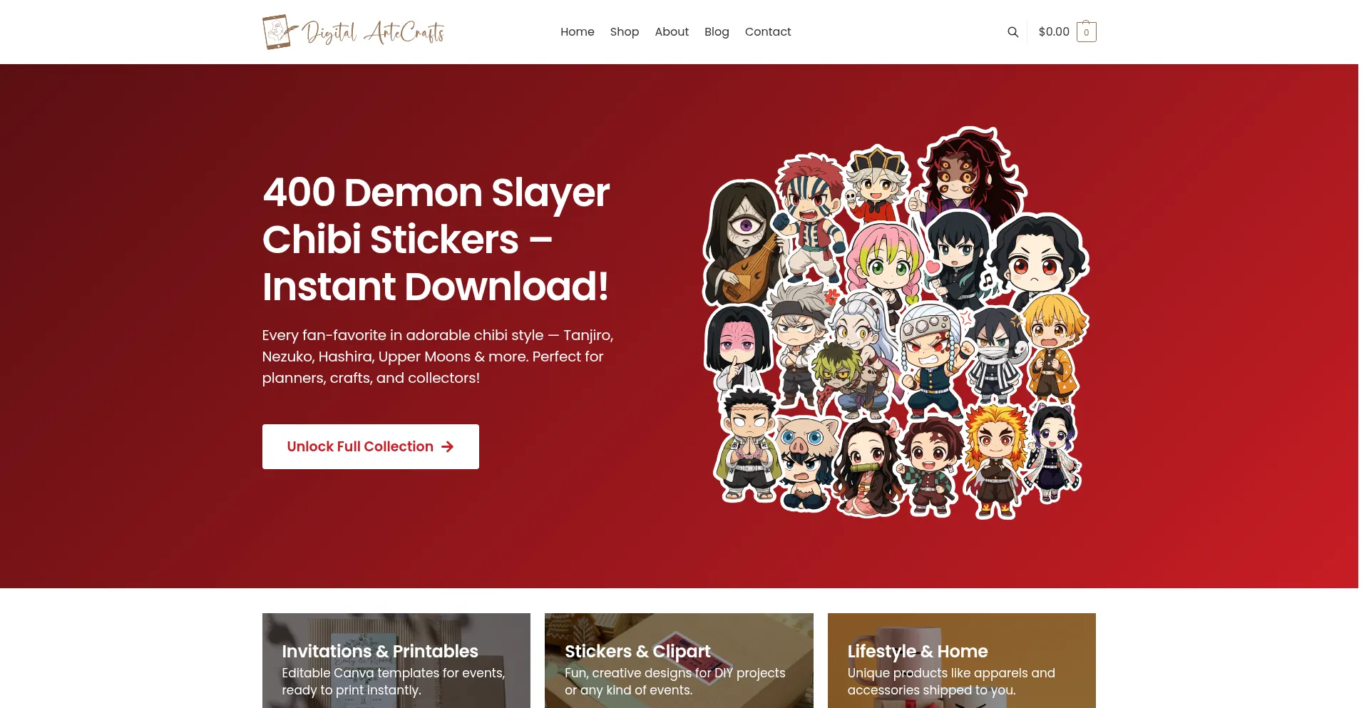 Website screenshot of Digitalartecrafts.com
