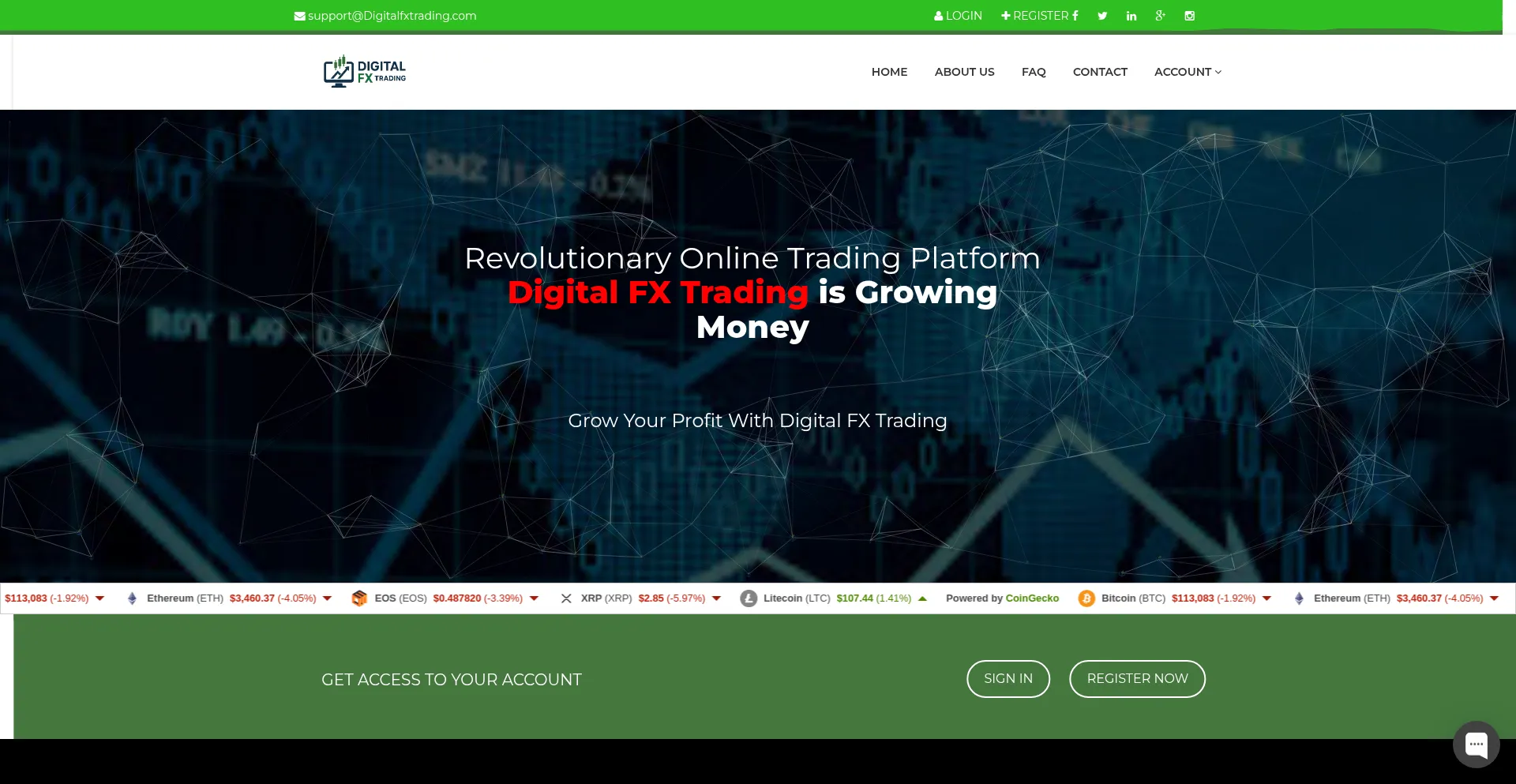 Website screenshot of Digitalfxtrading.com
