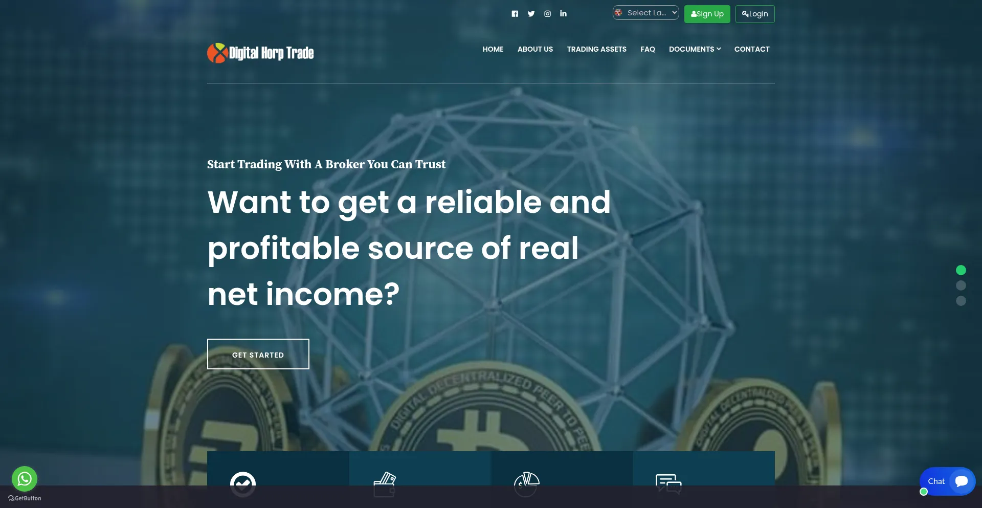 Website screenshot of Digitalhorptrade.com