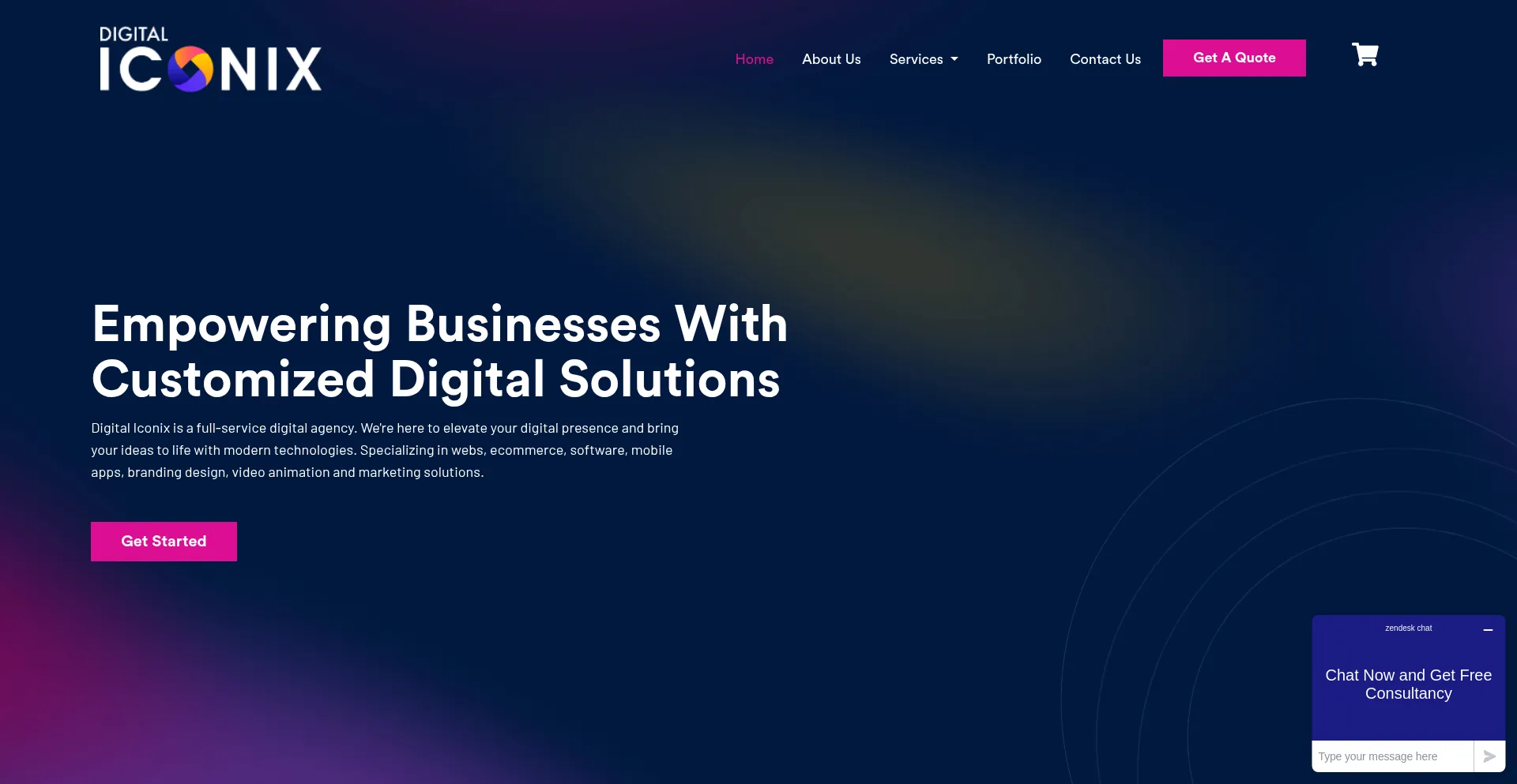 Website screenshot of Digitaliconix.com