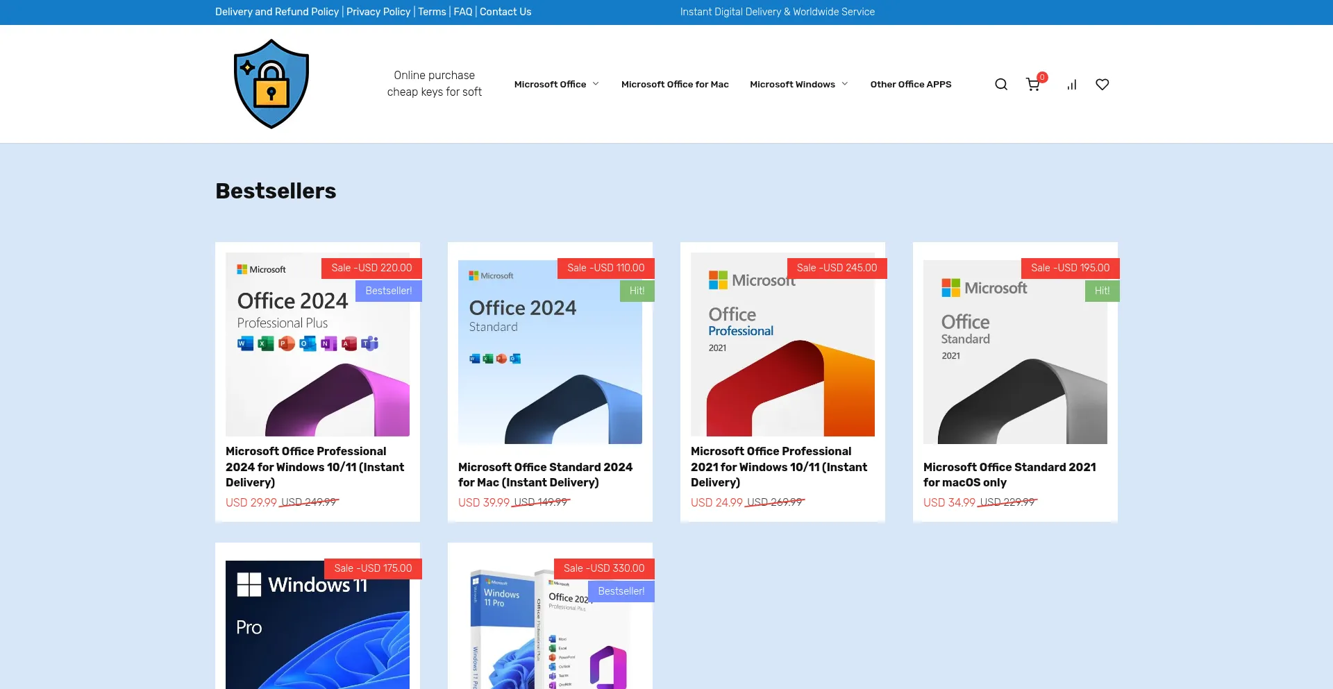 Website screenshot of Digitalkeysbox.com