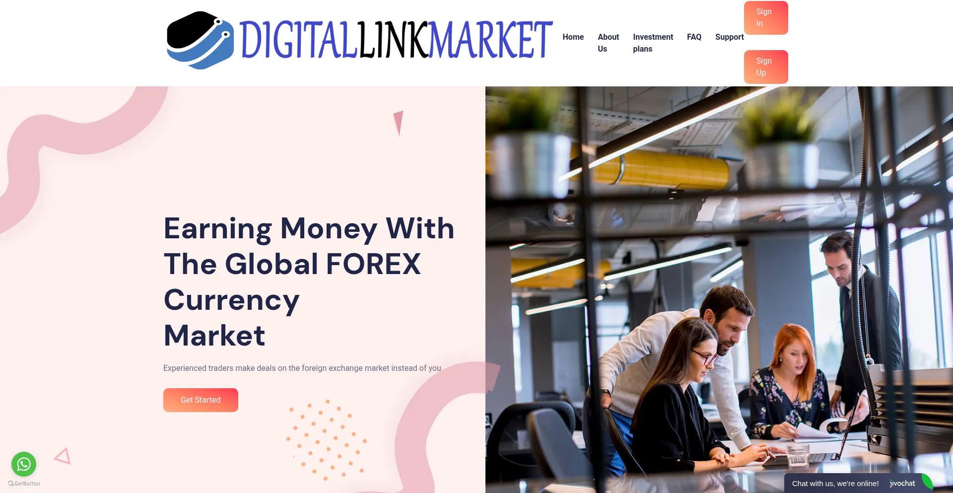 Website screenshot of Digitallinkmarket.com