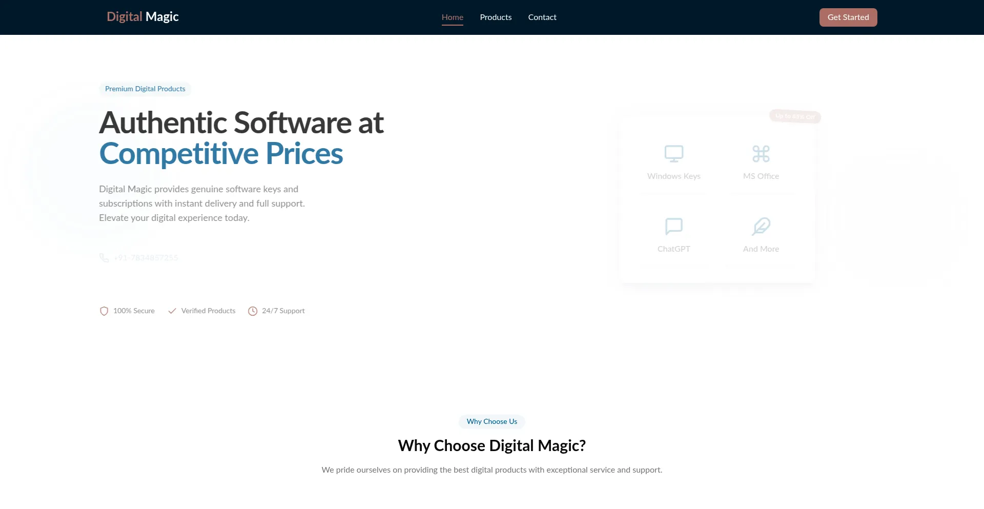 Website screenshot of Digitalmagic.in
