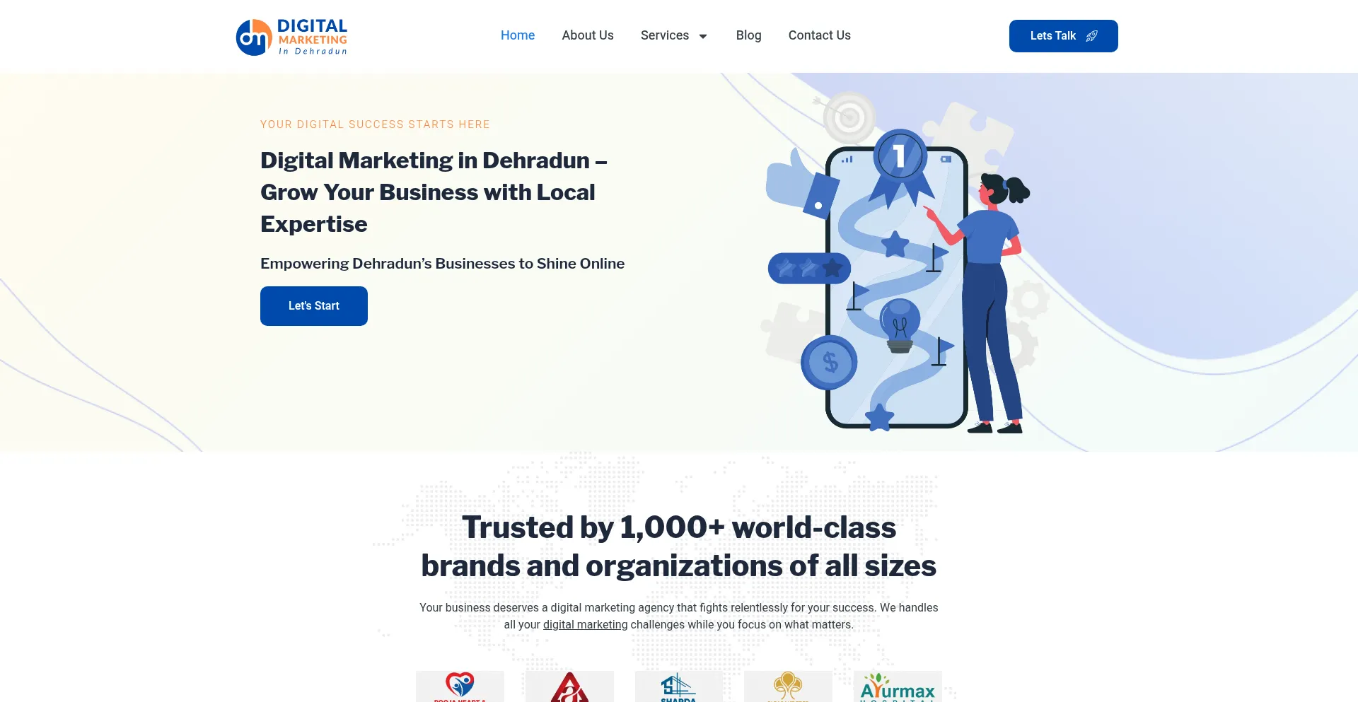 Website screenshot of Digitalmarketingindehradun.co.in
