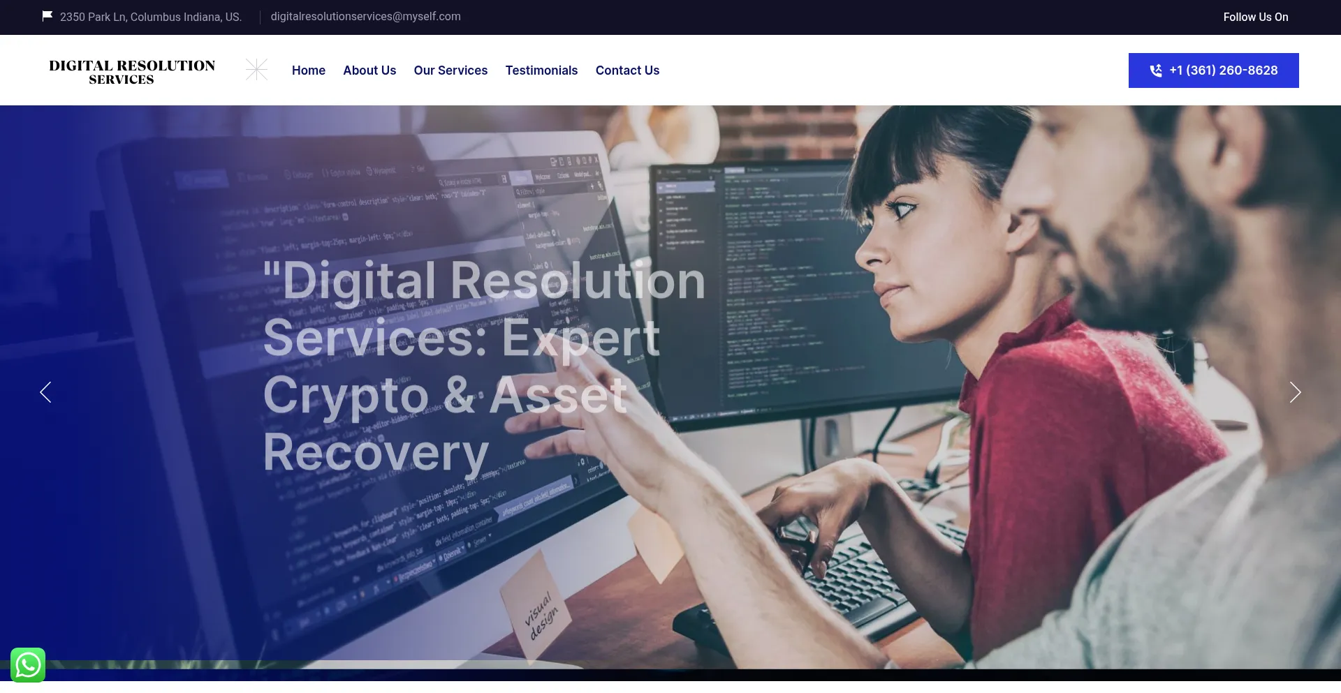 Website screenshot of Digitalresolutionservices.com