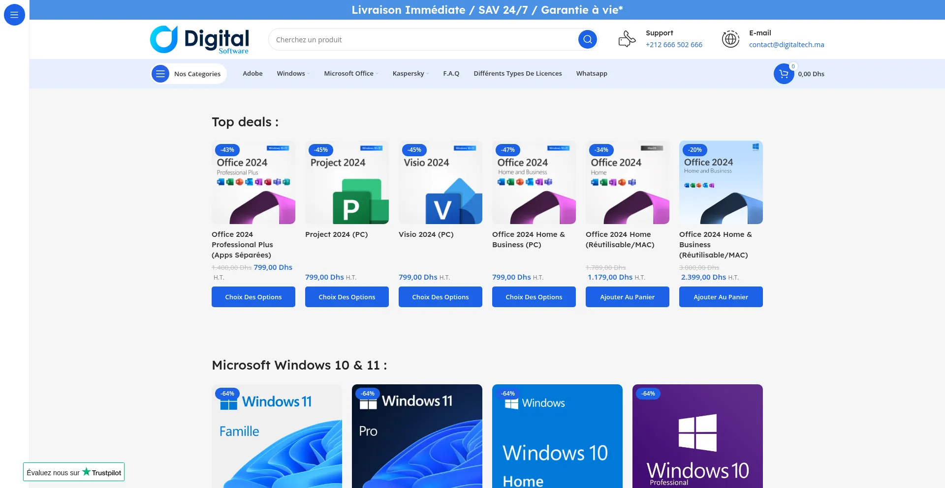 Website screenshot of Digitaltech.ma
