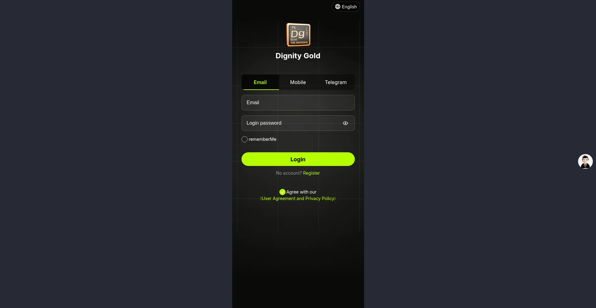 Website screenshot of Dignitygoldusd.com