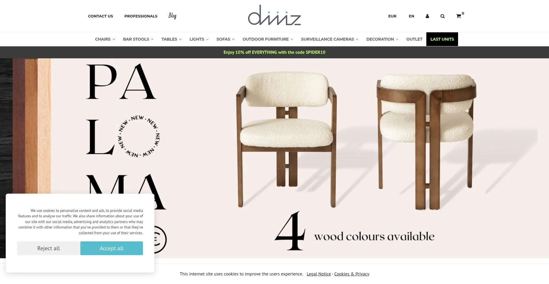 Website screenshot of Diiiz.com