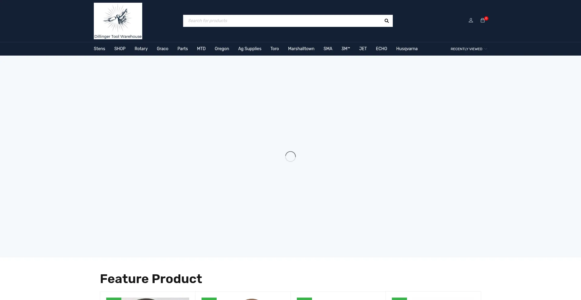 Website screenshot of Dillingertoolwarehouse.com