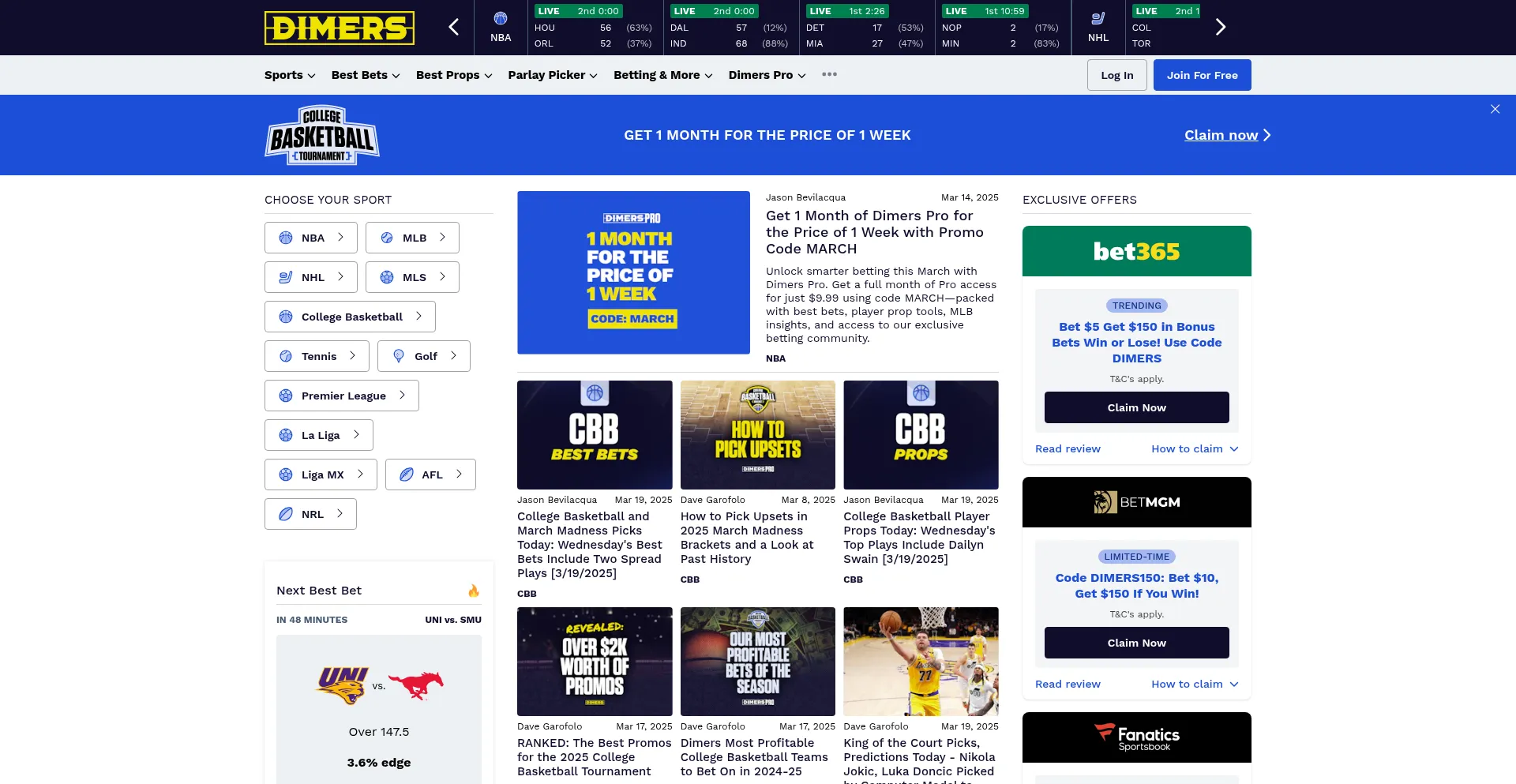 Website screenshot of Dimers.com