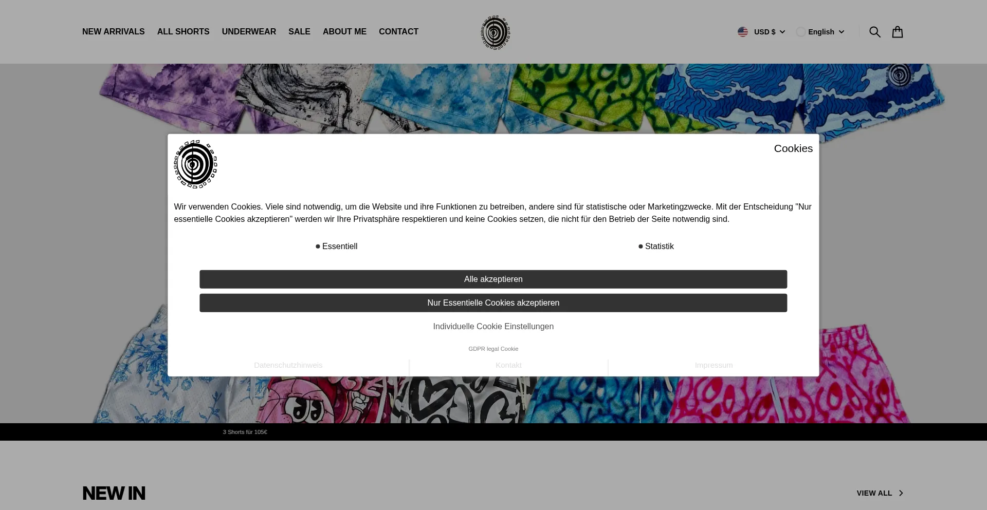 Dimezshorts.de Screenshot